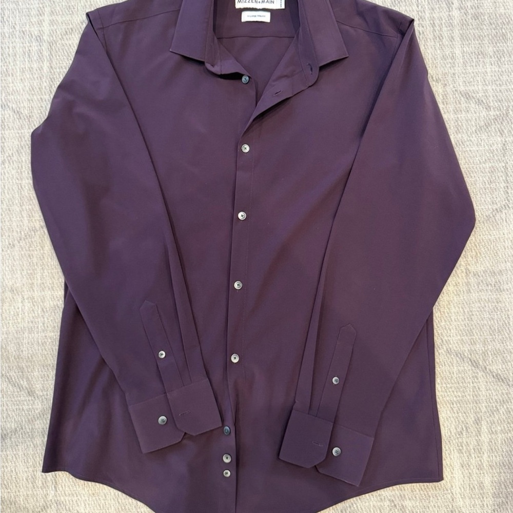 Mizzen+Main Deep Purple Dress Shirt XL